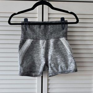 Athleta Silver Gray Athletic Shorts with Elastic Waistband